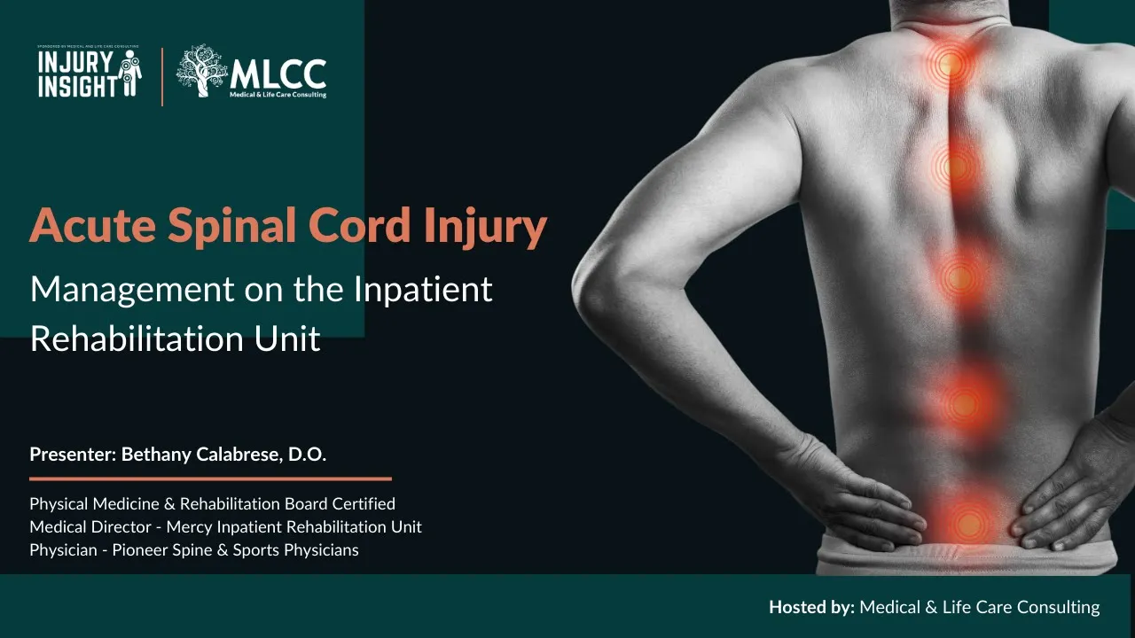 Acute Spinal Cord Injury Management | On-Demand Webinar