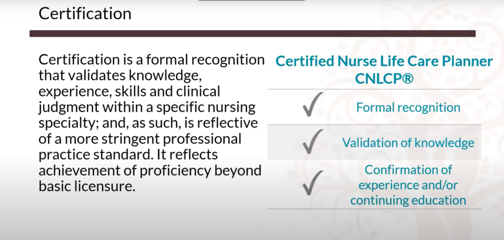 Certification for Nurse Life Care Planners